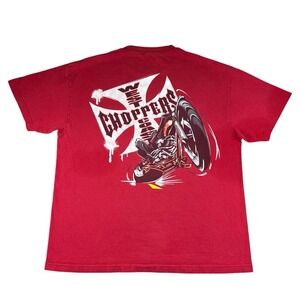 Vintage West Coast Choppers T Shirt Men's XL Jesse Who Red 90s Motorcycle Y2K